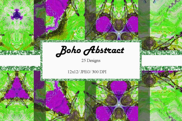 Download Boho Abstract 12x12 Digital Paper Neon - 12x12 Collection