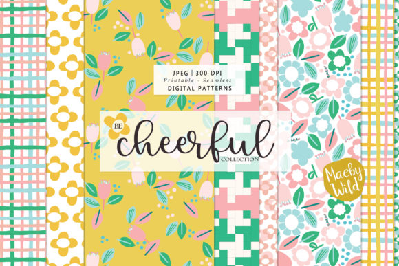 Download Cheerful Spring Retro Patterns - Retro Collection