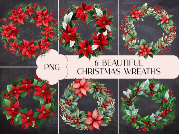 Download 6 Beautiful Christmas Wreaths PNG Format - Christmas Collection