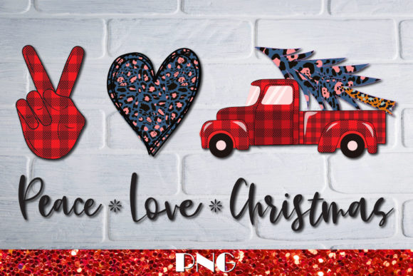 Download Peace Love Christmas Red Truck - Christmas Collection