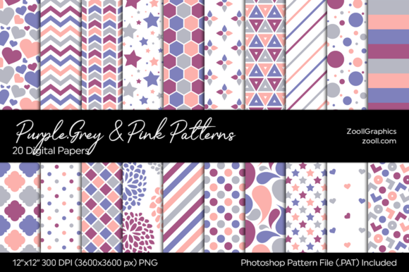 Download Purple, Grey and Pink Digital Papers - Purple Collection