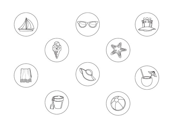 Download Beach Ten Outline Icon Bundle - Premium Resources