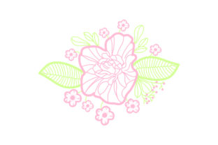 Download Purple Flowers Embellishment Outline - Light Colors - Purple Collection