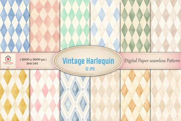 Download Vintage Harlequin Seamless Patterns Bund - Vintage Collection