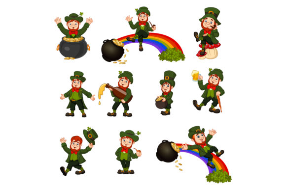 Download Set of Ten Cartoon Leprechaun Collection - Ten Collection