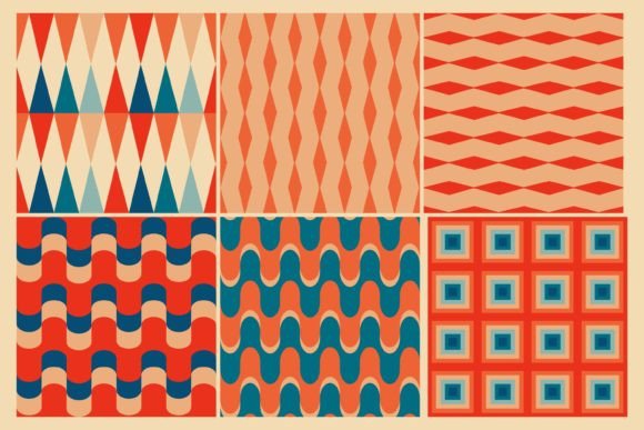Download Seamless Retro Patterns Set - Retro Collection
