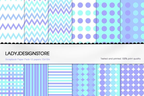 Download Scrapbook Paper Pack Purple Blue Dots - Purple Collection