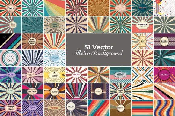 Download 51 Vector Retro Background - Retro Collection