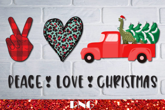 Download Peace Love Christmas Dinosaur - Christmas Collection