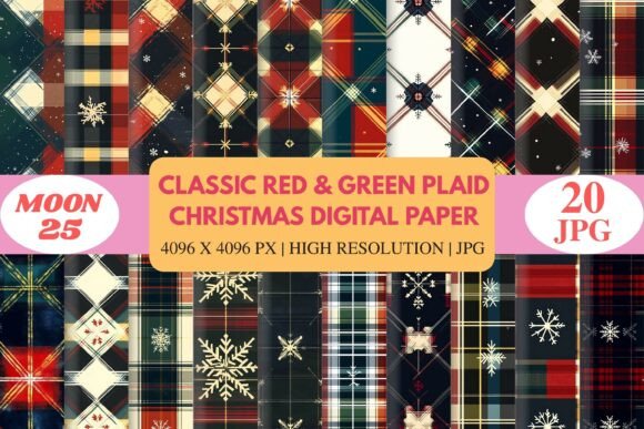 Download Classic Red &amp; Green Plaid Christmas Digi - Christmas Collection