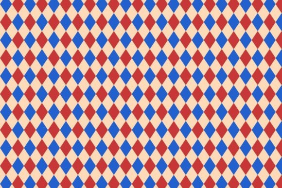 Download Retro Harlequin Red and Blue Pattern - Retro Collection
