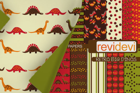 Download Dinosaur Retro Patterns - Retro Collection