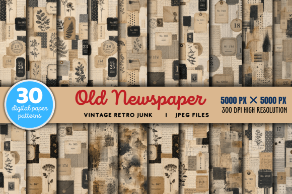 Download Old Newspaper Vintage Retro Patterns - Vintage Collection