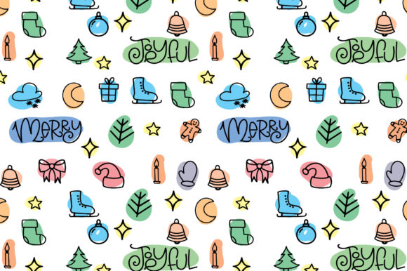 Download Seamless Pattern Christmas Doodle Art - Christmas Collection