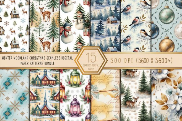 Download Winter Woodland Christmas Seamless Paper - Christmas Collection
