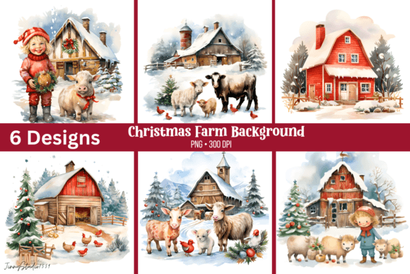 Download Christmas Farm Animal Background - Christmas Collection