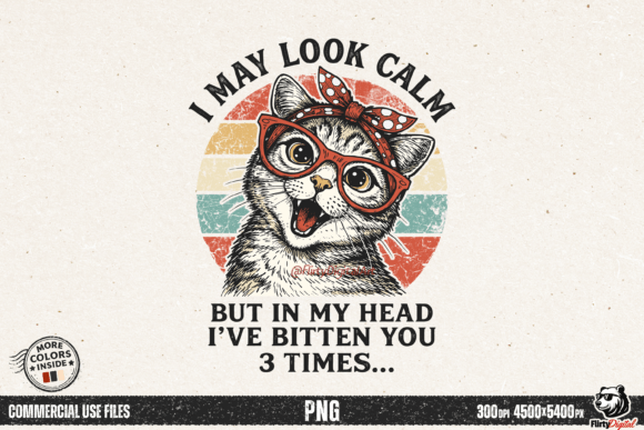 Download Retro Cat I May Calm Kitten Meme PNG - Retro Collection
