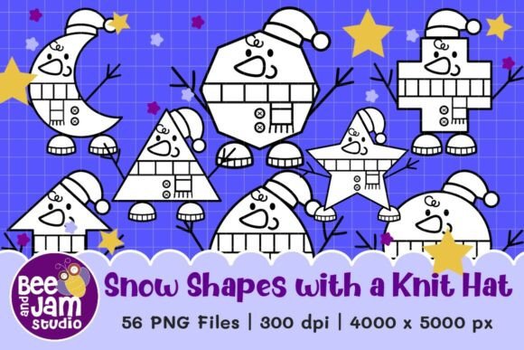 Download Christmas Snow Shapes with a Knit Hat - Christmas Collection