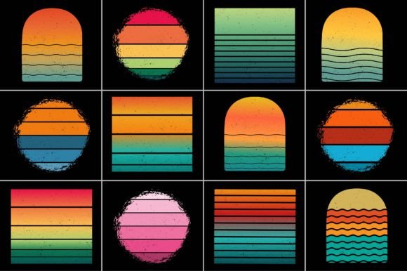 Download Sunset Retro Background for T-Shirt - Retro Collection