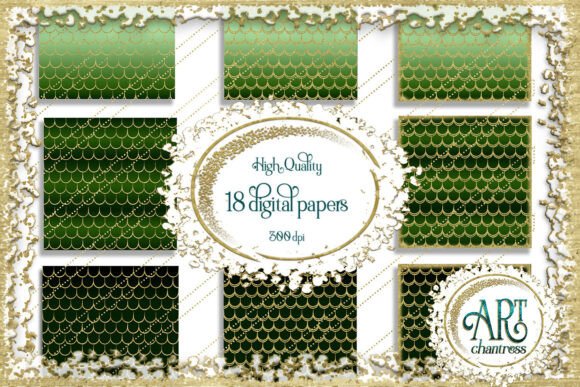 Download Mermaid Scale Green Digital Papers PNG - Premium Resources